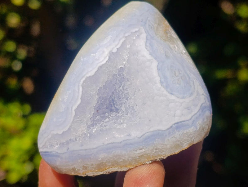 Polished and Natural Blue Lace Agate Free Forms and Standing Display Pieces x 13 From Nsanje, Malawi - Toprock Gemstones and Minerals 