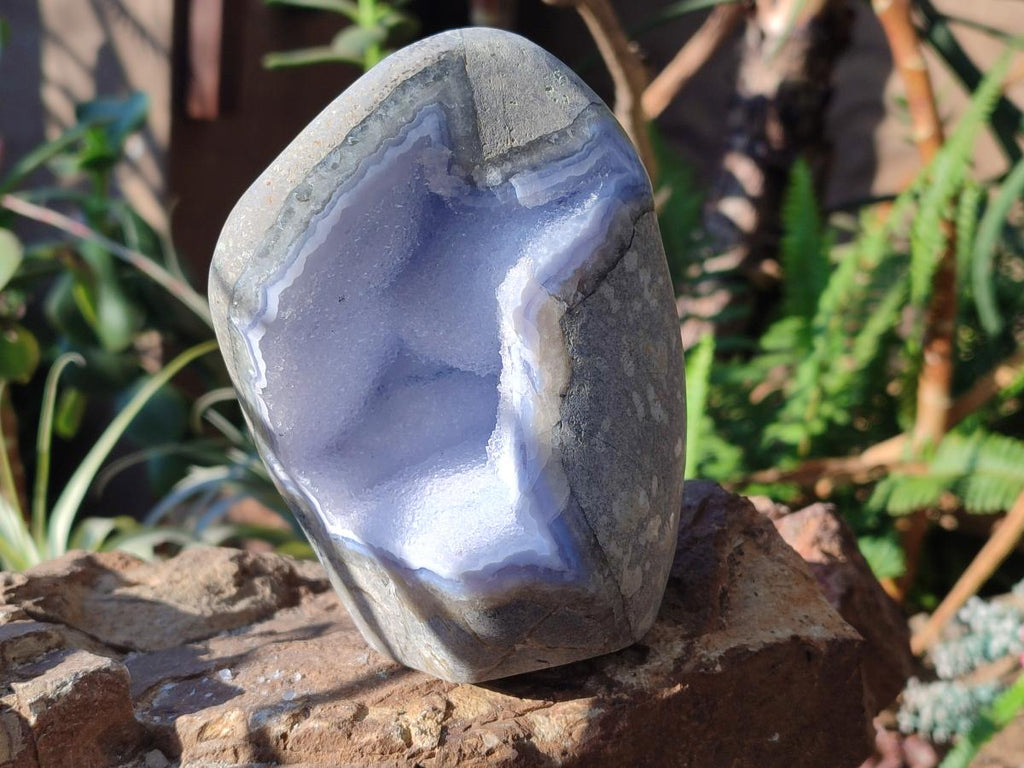 Polished Large Blue Lace Agate Standing Display Piece x 1 From Nsanje, Malawi - Toprock Gemstones and Minerals 