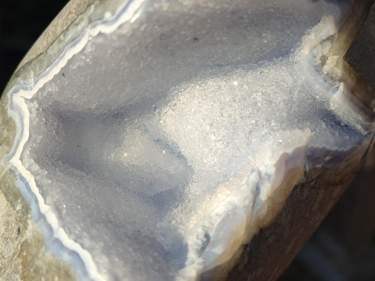 Polished Large Blue Lace Agate Standing Display Piece x 1 From Nsanje, Malawi - Toprock Gemstones and Minerals 