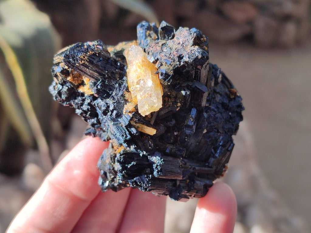 Natural Schorl Black Tourmaline Specimens x 6 From Erongo, Namibia - Toprock Gemstones and Minerals 