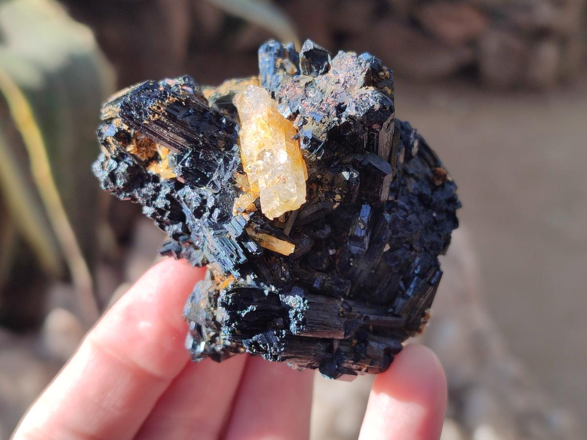 Natural Schorl Black Tourmaline Specimens x 6 From Erongo, Namibia - Toprock Gemstones and Minerals 