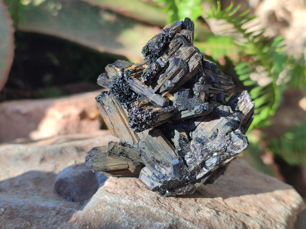 Natural Schorl Black Tourmaline Specimens x 6 From Erongo, Namibia - Toprock Gemstones and Minerals 