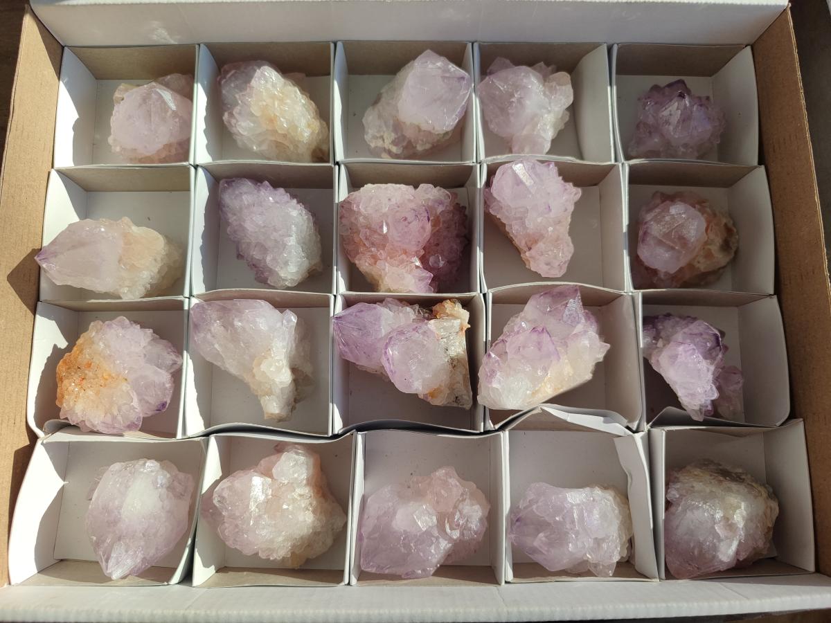 Natural Sunburst Spirit Amethyst Crystals x 20 From Boekenhouthoek, South Africa - Toprock Gemstones and Minerals 