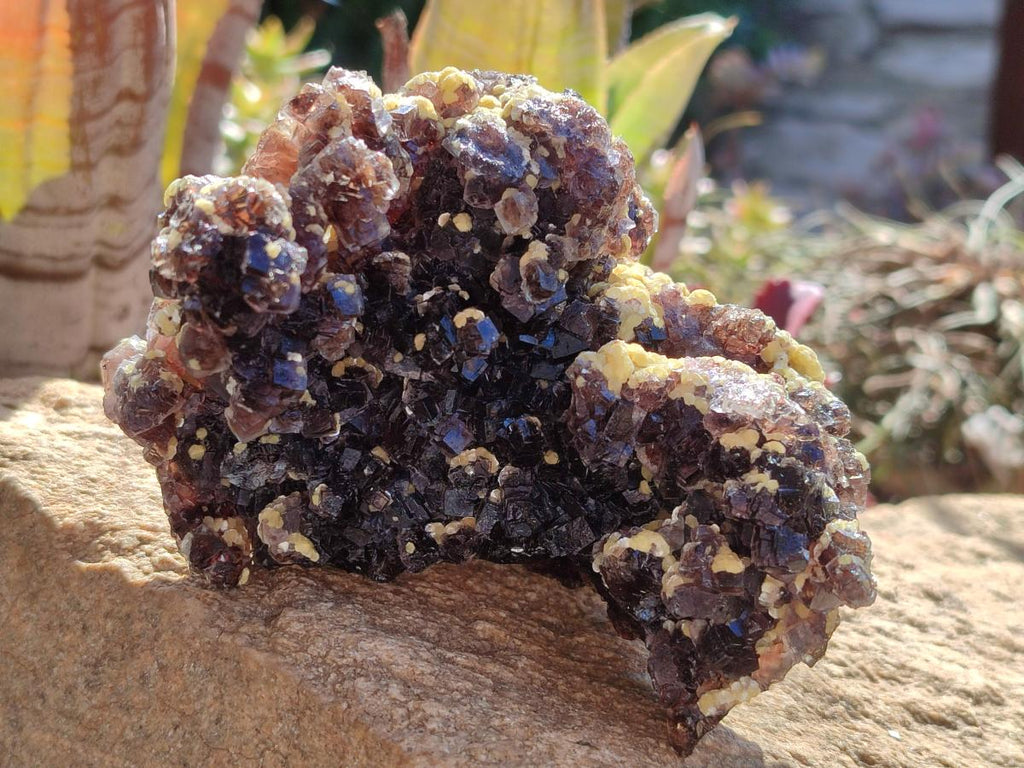 Natural Smokey Fluorite Specimens with Yellow Muscovite Mica x 3 From Erongo, Namibia - Toprock Gemstones and Minerals 