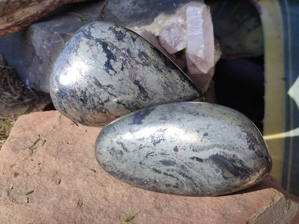Polished Basalt Pharaoh Stone Free Forms x 4 From Iron Duke Mine, Zimbabwe - Toprock Gemstones and Minerals 