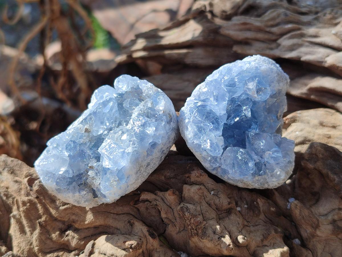 Natural Blue Celestite Specimens x 12 From Sakoany, Madagascar - Toprock Gemstones and Minerals 
