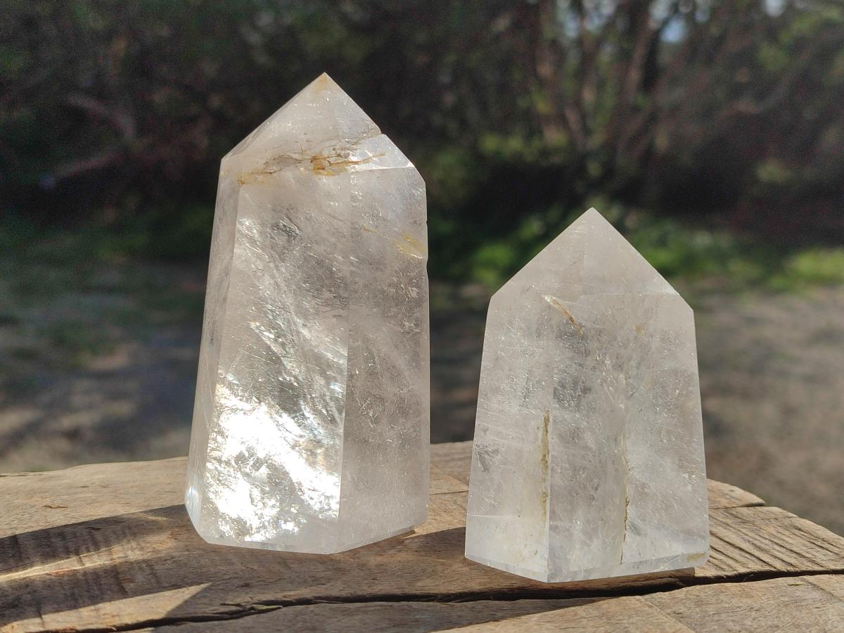 Polished Clear Quartz Crystals x 6 From Madagascar - Toprock Gemstones and Minerals 