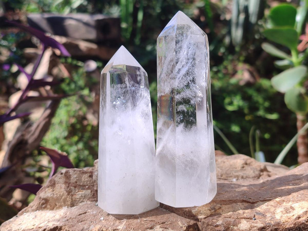 Polished Clear Quartz Crystals x 6 From Madagascar - Toprock Gemstones and Minerals 