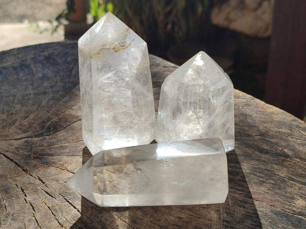 Polished Clear Quartz Crystals x 6 From Madagascar - Toprock Gemstones and Minerals 