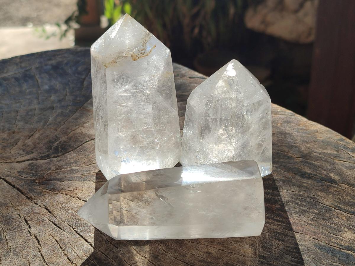 Polished Clear Quartz Crystals x 6 From Madagascar - Toprock Gemstones and Minerals 