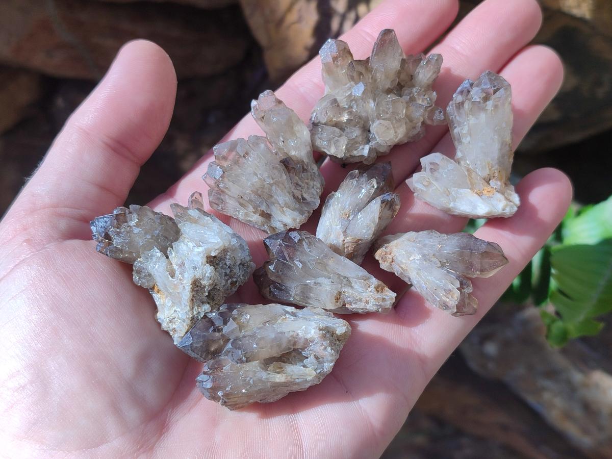 Natural Smokey Quartz Crystal Clusters x 70 From Erongo, Namibia - Toprock Gemstones and Minerals 