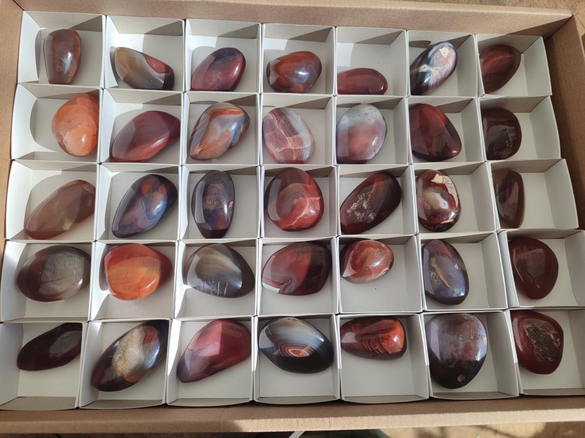 Polished Red Shashe River Agate Free Forms x 35 From Shashe River, Zimbabwe - Toprock Gemstones and Minerals 