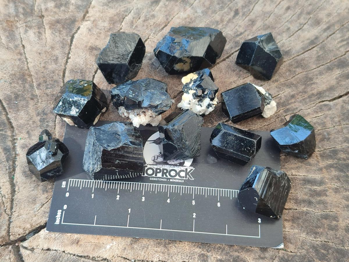 Natural Schorl Black Tourmaline Crystal Specimens x 70 From Erongo, Namibia - Toprock Gemstones and Minerals 