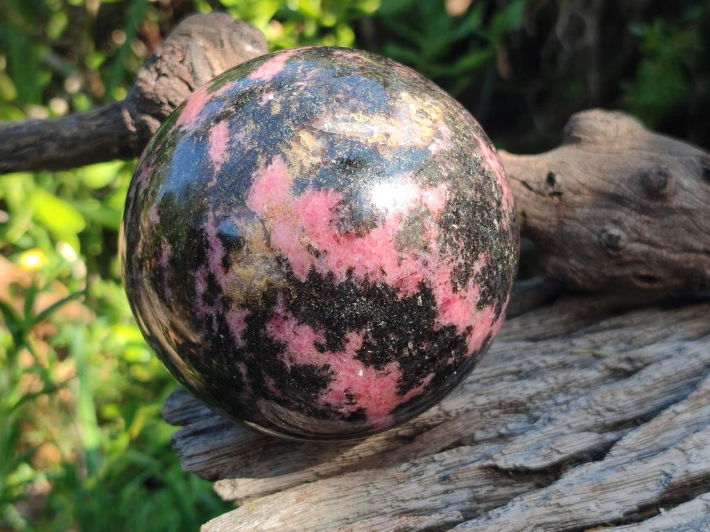 Polished Rhodonite Gemstone Spheres x 2 From Ambindavato, Madagascar - Toprock Gemstones and Minerals 