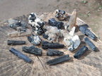Natural Smokey Quartz Specimens with Black Tourmaline x 19 From Erongo, Namibia - Toprock Gemstones and Minerals 