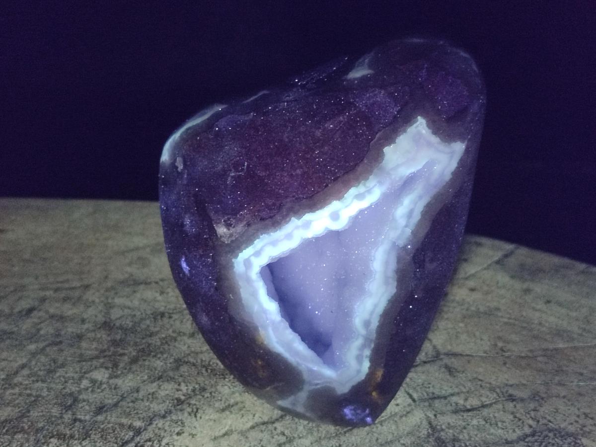Polished and Natural Blue Lace Agate Standing Display Pieces x 2 From Nsanje, Malawi - Toprock Gemstones and Minerals 