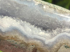 Polished and Natural Blue Lace Agate Standing Display Pieces x 2 From Nsanje, Malawi - Toprock Gemstones and Minerals 