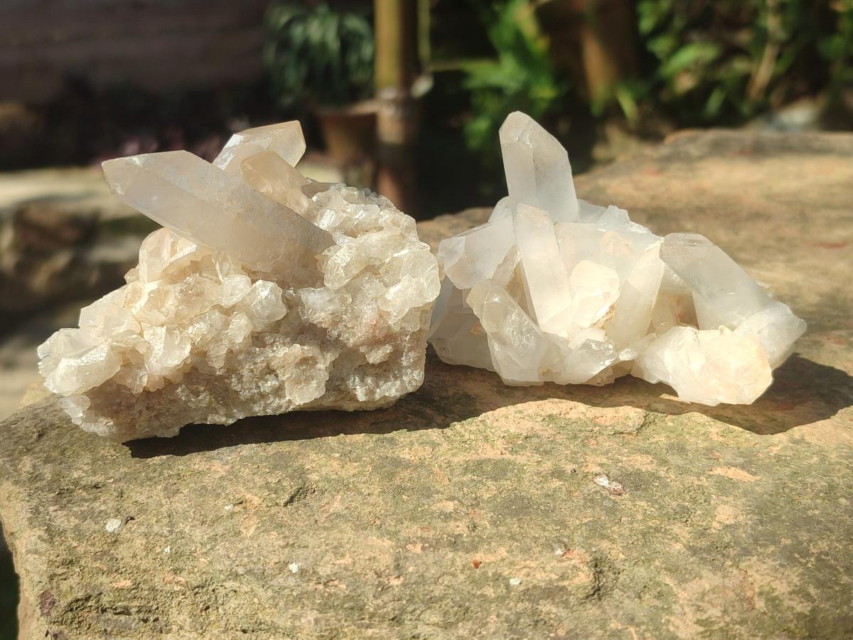 Natural Malagasy Quartz Clusters x 12 From Madagascar - Toprock Gemstones and Minerals 