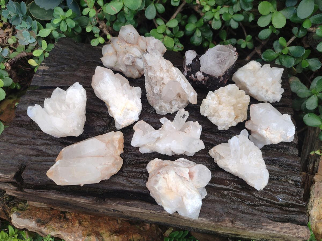 Natural Malagasy Quartz Clusters x 12 From Madagascar - Toprock Gemstones and Minerals 