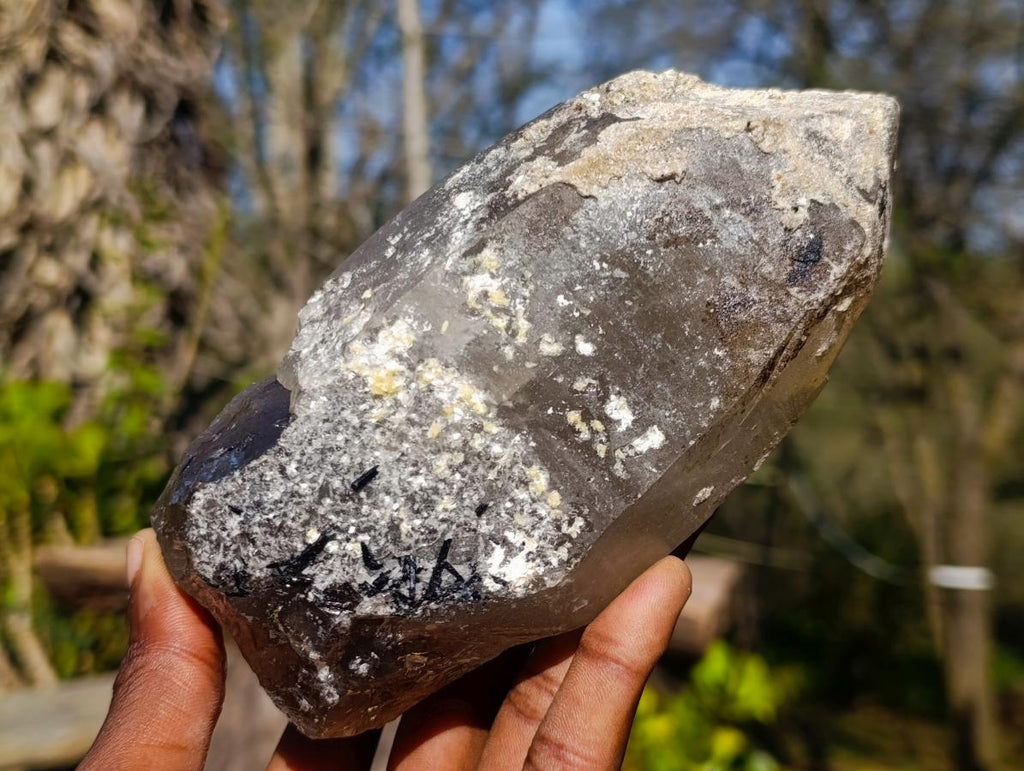 Natural Smokey Quartz Crystals with Hyalite Opal x 3 From Erongo, Namibia - Toprock Gemstones and Minerals 