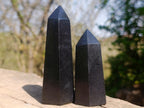 Polished Black Basalt Display Crystals x 6 From Madagascar - Toprock Gemstones and Minerals 