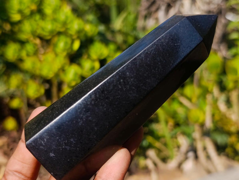 Polished Black Basalt Display Crystals x 6 From Madagascar - Toprock Gemstones and Minerals 