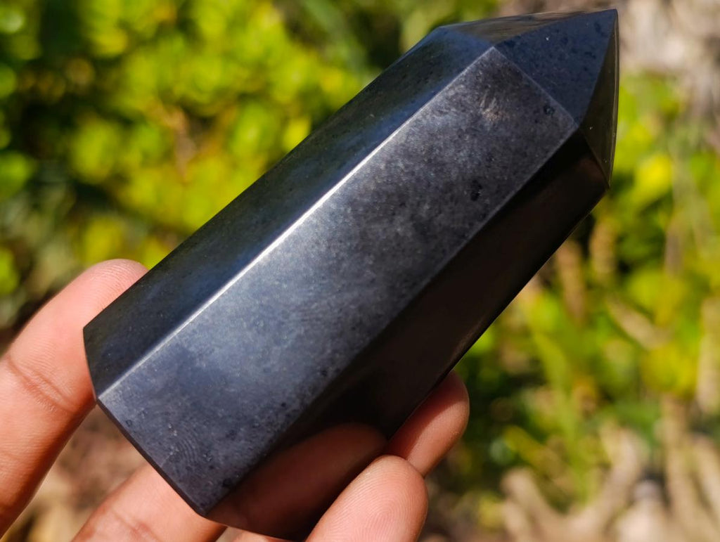 Polished Black Basalt Display Crystals x 6 From Madagascar - Toprock Gemstones and Minerals 