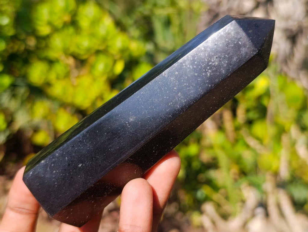 Polished Black Basalt Display Crystals x 6 From Madagascar - Toprock Gemstones and Minerals 