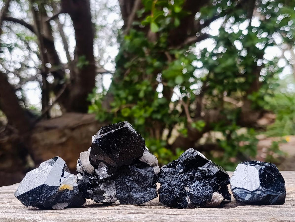 Natural Schorl Black Tourmaline with Smokey Quartz x 48 From Erongo, Namibia - Toprock Gemstones and Minerals 