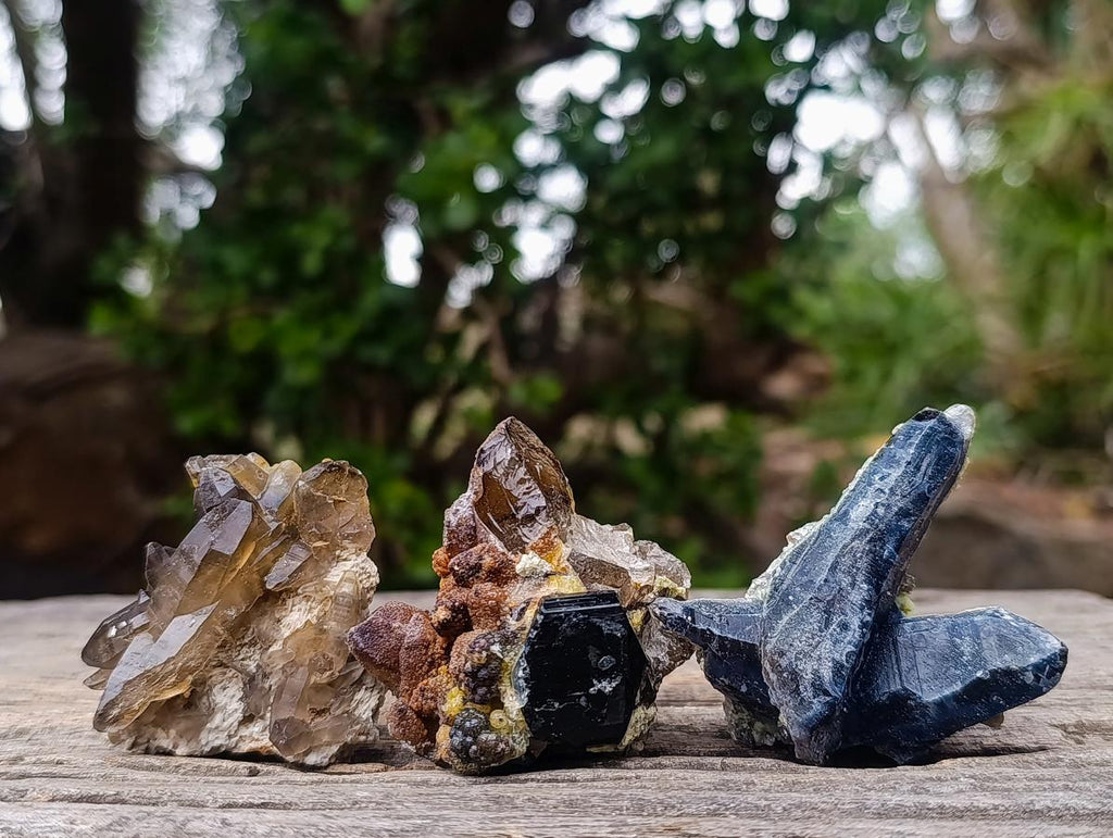 Natural Schorl Black Tourmaline with Smokey Quartz x 48 From Erongo, Namibia - Toprock Gemstones and Minerals 