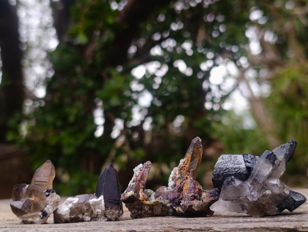 Natural Schorl Black Tourmaline with Smokey Quartz x 48 From Erongo, Namibia - Toprock Gemstones and Minerals 