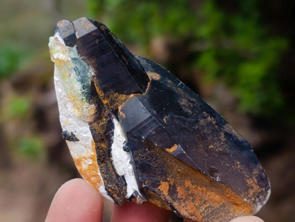 Natural Schorl Black Tourmaline with Smokey Quartz x 48 From Erongo, Namibia - Toprock Gemstones and Minerals 