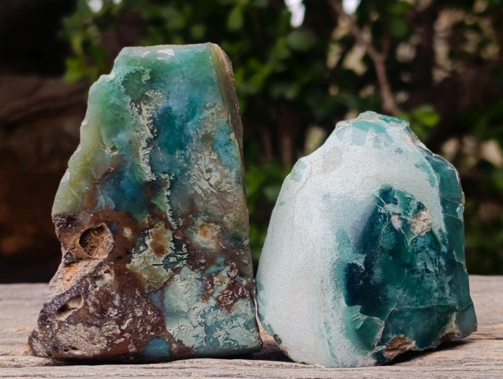 Polished One Side Great Dyke Mtorolite Chrysoprase Slices x 12 From Great Dyke Mountain Range, Zimbabwe - Toprock Gemstones and Minerals 
