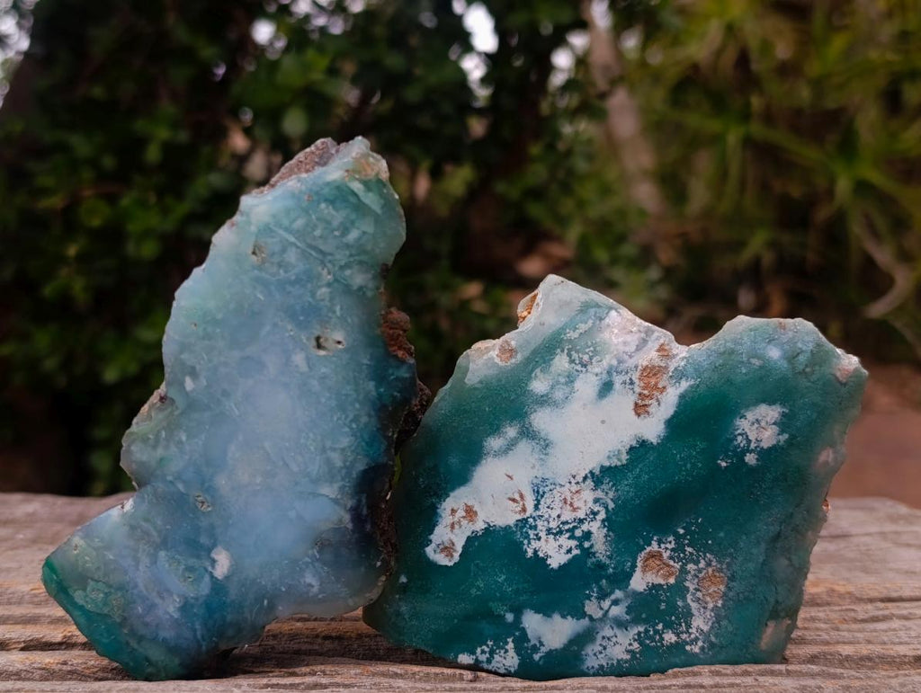 Polished One Side Great Dyke Mtorolite Chrysoprase Slices x 12 From Great Dyke Mountain Range, Zimbabwe - Toprock Gemstones and Minerals 