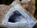 Polished One Side Blue Lace Agate Geodes x 12 From Nsanje, Malawi