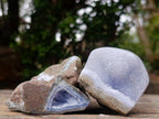 Polished One Side Blue Lace Agate Geodes x 12 From Nsanje, Malawi