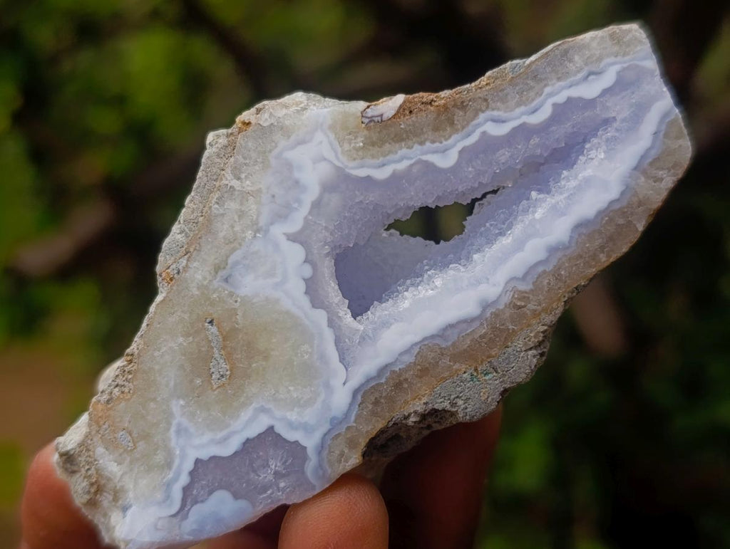 Polished One Side Blue Lace Agate Geodes x 12 From Nsanje, Malawi