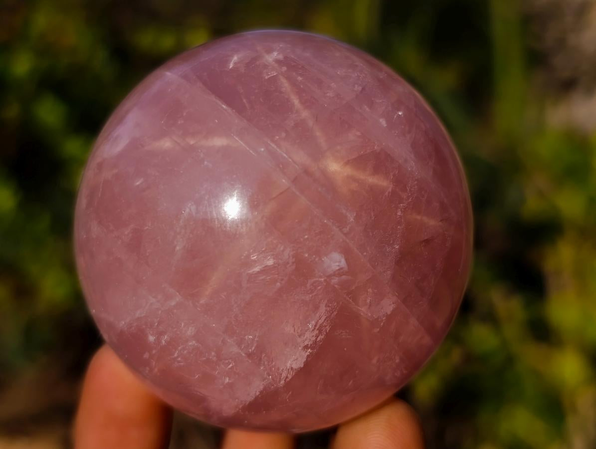 Polished Gemmy Star Rose Quartz Spheres x 3 From Madagascar - Toprock Gemstones and Minerals 