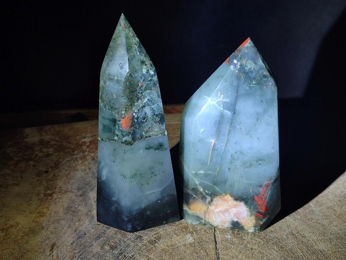 Polished Bloodstone Display Crystals x 2 From Swaziland - Toprock Gemstones and Minerals 