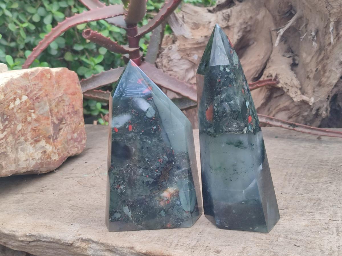 Polished Bloodstone Display Crystals x 2 From Swaziland - Toprock Gemstones and Minerals 