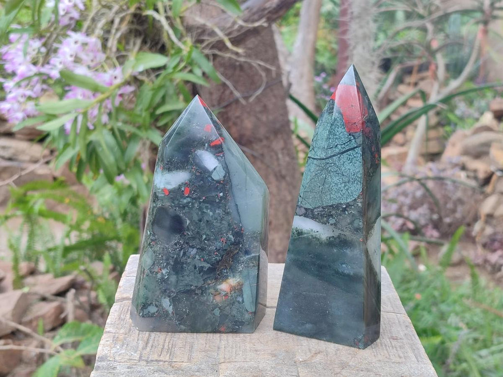 Polished Bloodstone Display Crystals x 2 From Swaziland - Toprock Gemstones and Minerals 