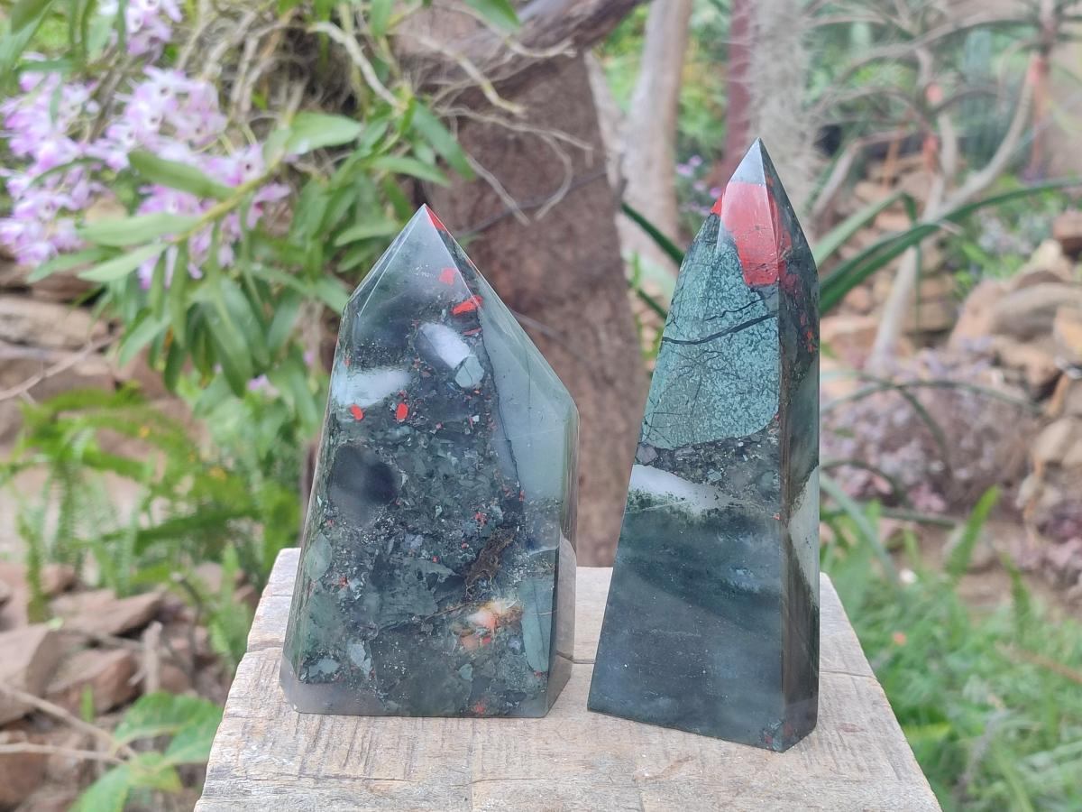 Polished Bloodstone Display Crystals x 2 From Swaziland - Toprock Gemstones and Minerals 