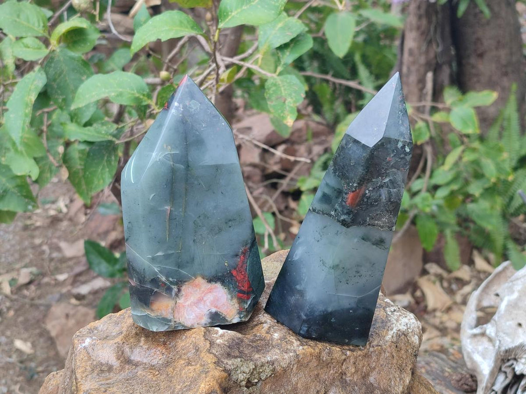 Polished Bloodstone Display Crystals x 2 From Swaziland - Toprock Gemstones and Minerals 