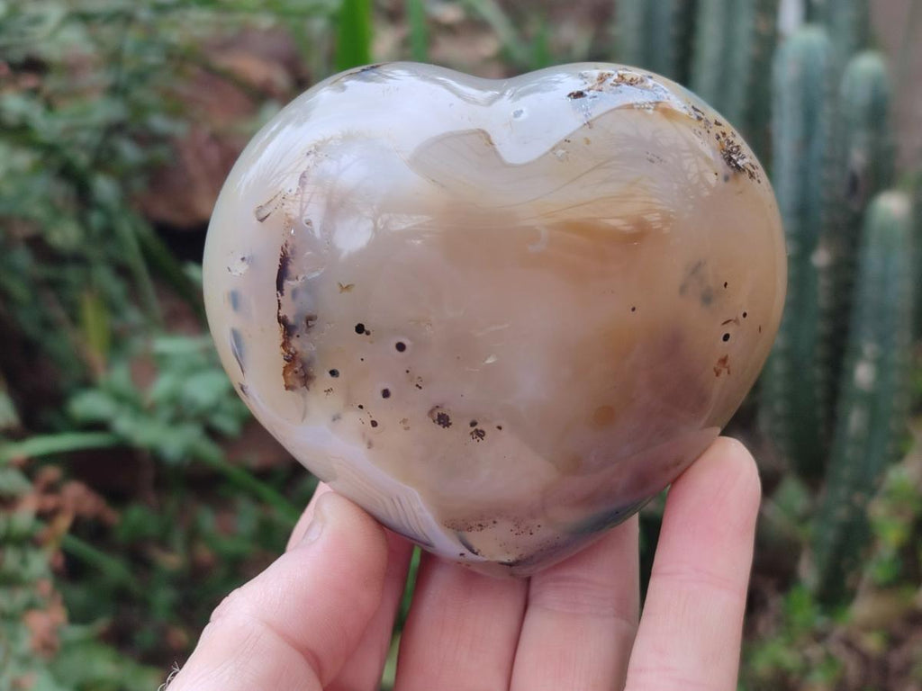Polished Banded Agate Hearts x 6 From Madagascar - Toprock Gemstones and Minerals 