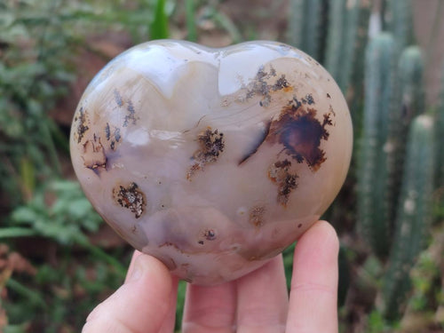 Polished Banded Agate Hearts x 6 From Madagascar - Toprock Gemstones and Minerals 