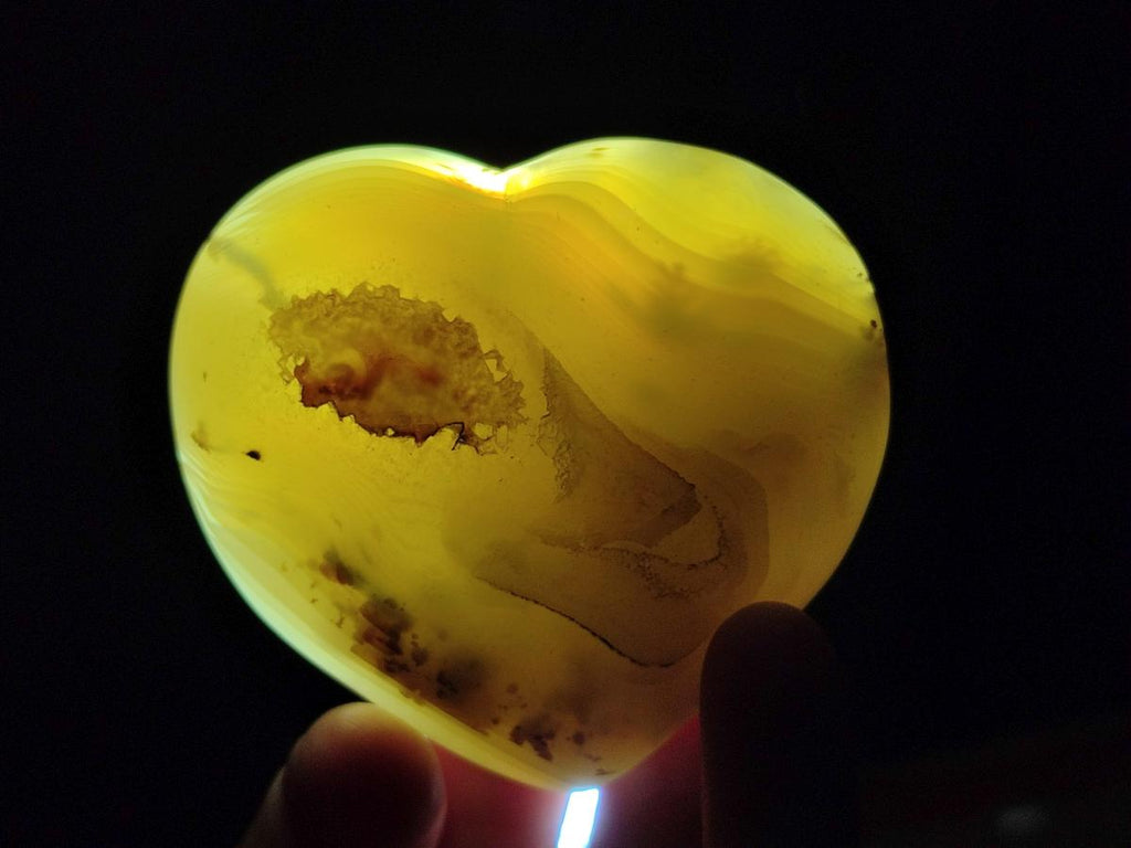 Polished Banded Agate Hearts x 6 From Madagascar - Toprock Gemstones and Minerals 