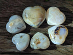 Polished Banded Agate Hearts x 6 From Madagascar - Toprock Gemstones and Minerals 