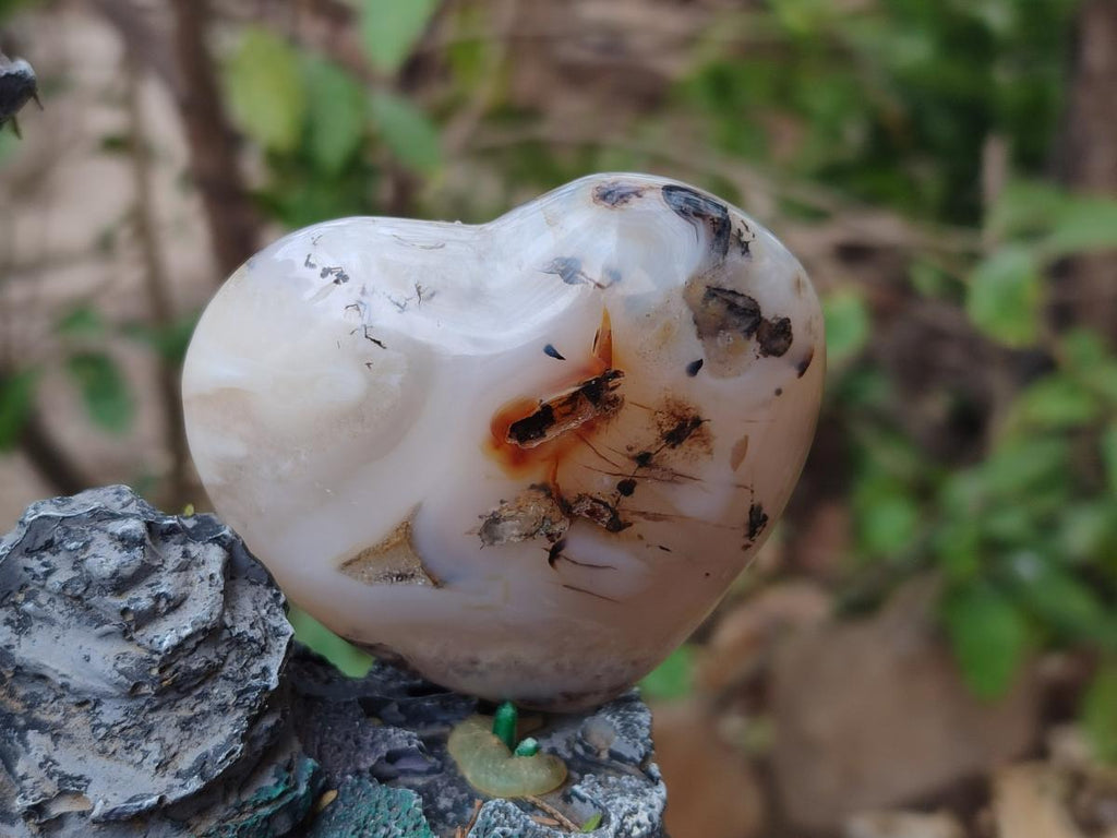 Polished Banded Agate Hearts x 6 From Madagascar - Toprock Gemstones and Minerals 
