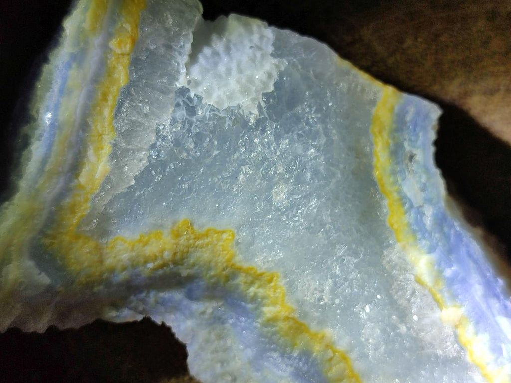 Natural Etched Blue Chalcedony Specimens x 12 From Nsanje, Malawi - Toprock Gemstones and Minerals 