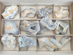 Natural Etched Blue Chalcedony Specimens x 12 From Nsanje, Malawi - Toprock Gemstones and Minerals 